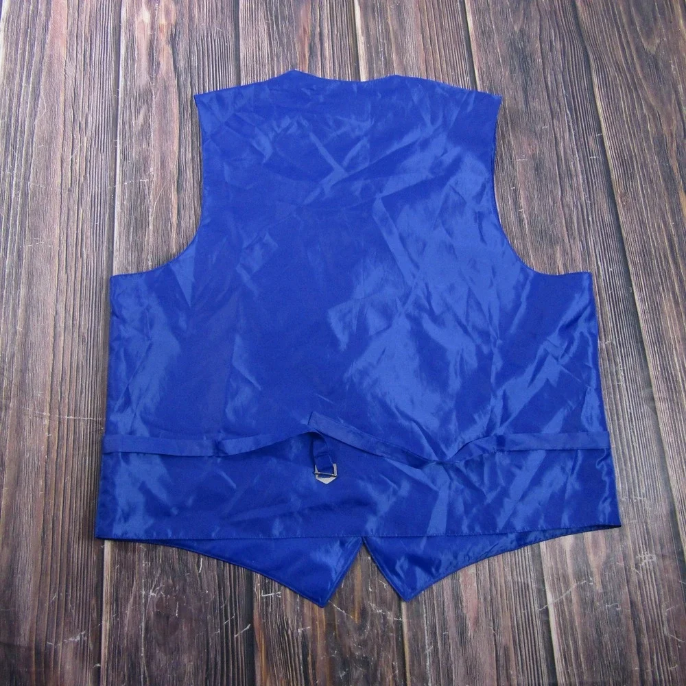 Suit Vest Vesuvio Napoli Mens 2XL Blue Polyester 3 Piece‎ Belted Formal Wedding